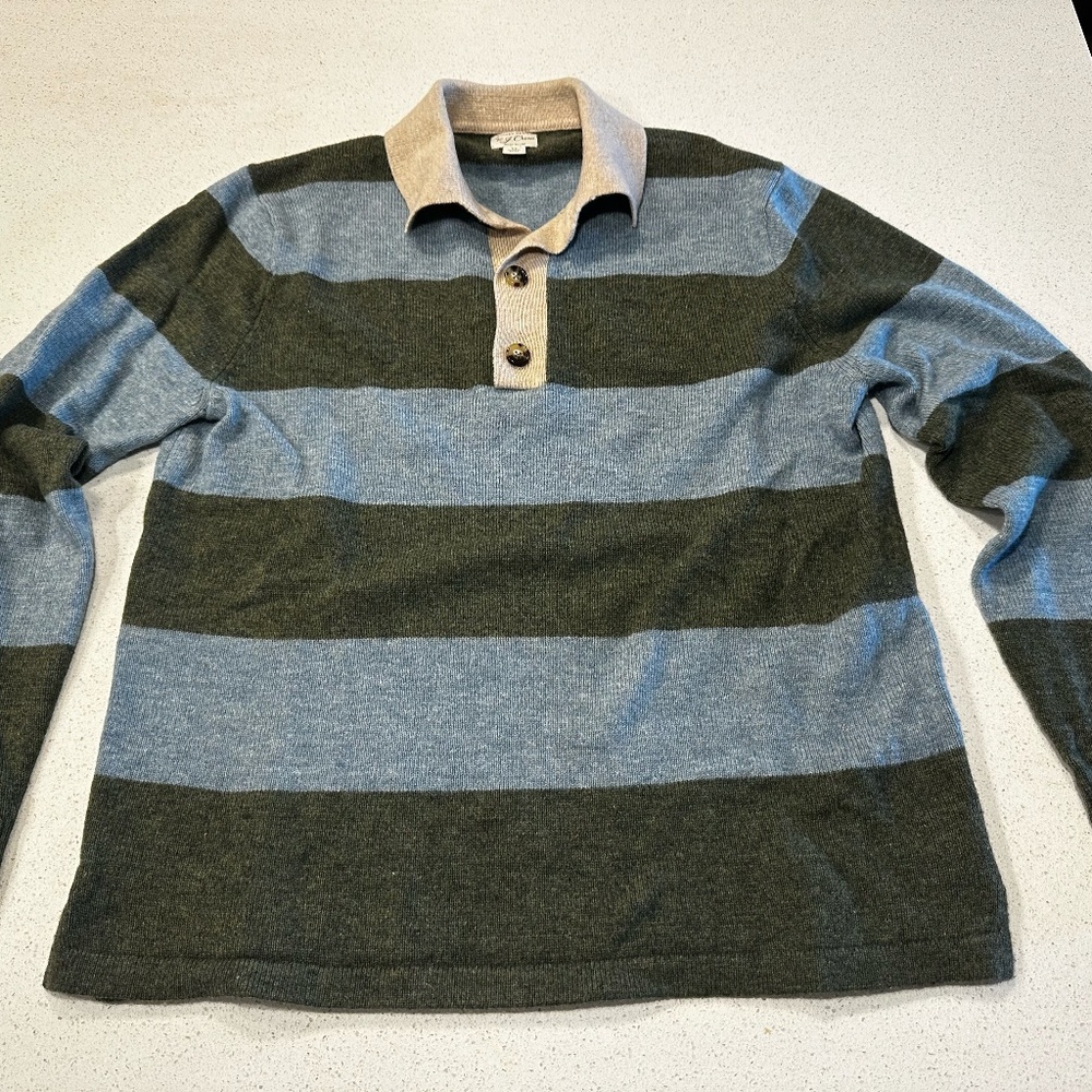 J Crew men's merino wool polo sweater.